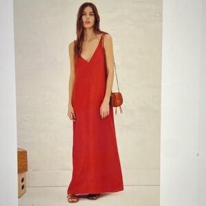 ba&sh Polly Maxi Dress in Prune size Medium